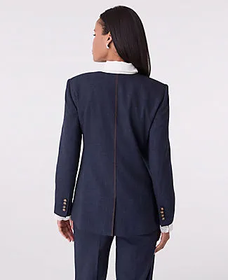 Ann Taylor The Long Crew Neck Jacket in Denim sold by Ann Taylor product image thumbnail 2