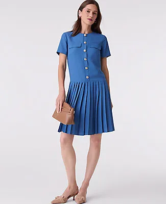 Ann Taylor Petite Pleated Shift Dress sold by Ann Taylor