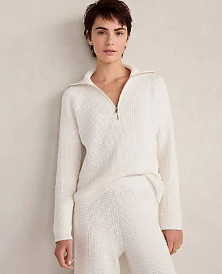 Ann Taylor Haven Well Within Organic Cotton Cashmere Waffle Pullover sold by Ann Taylor