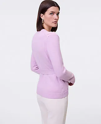 Ann Taylor Belted Crew Neck Cardigan sold by Ann Taylor product image thumbnail 2