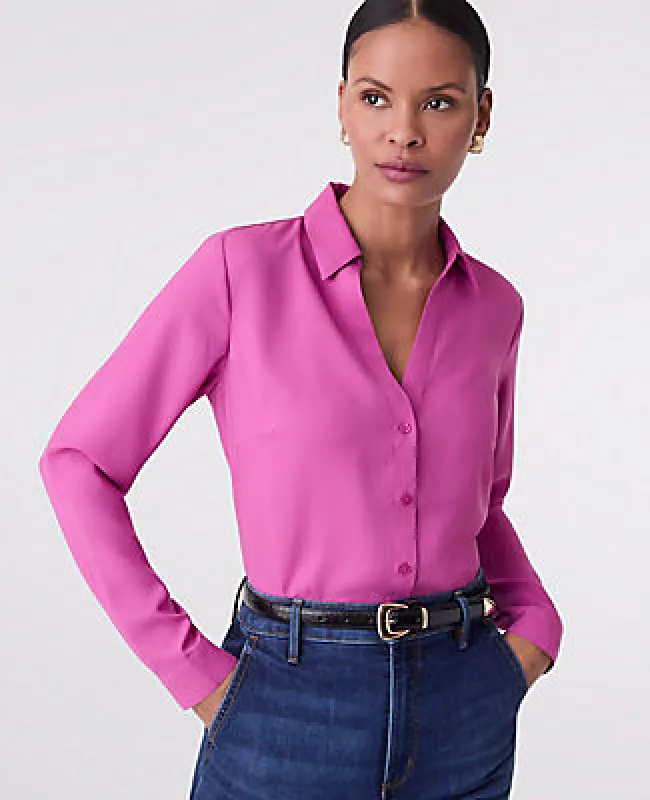 Ann Taylor Satin Essential Shirt sold by Ann Taylor