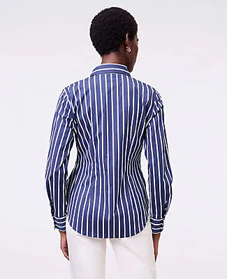 Ann Taylor Striped Tie Waist Button Down Shirt sold by Ann Taylor product image thumbnail 2