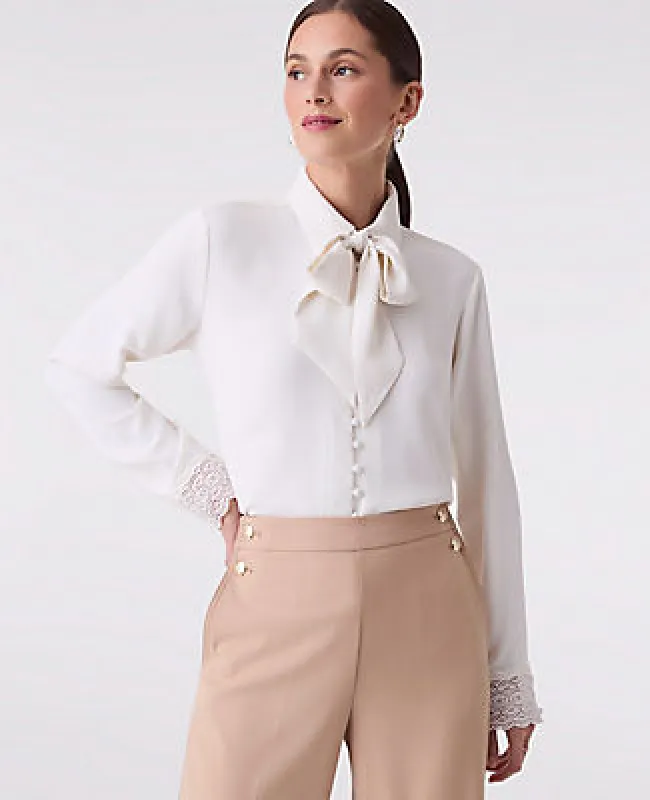 Ann Taylor Petite Modern Tie Neck Blouse sold by Ann Taylor