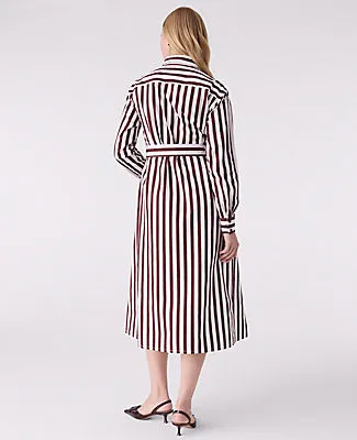 Ann Taylor Petite Striped Collared Midi Shirtdress sold by Ann Taylor product image thumbnail 2