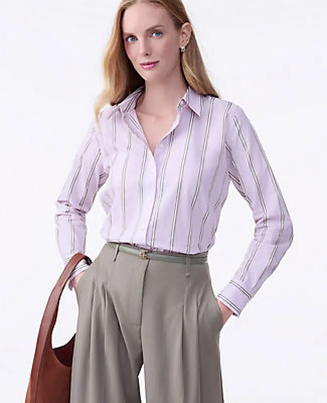 Ann Taylor Striped Relaxed Perfect Shirt sold by Ann Taylor