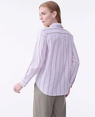 Ann Taylor Striped Relaxed Perfect Shirt sold by Ann Taylor product image thumbnail 2
