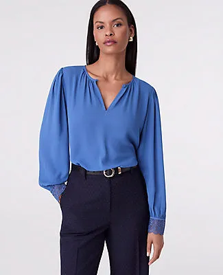 Ann Taylor Lace Trim Blouse sold by Ann Taylor