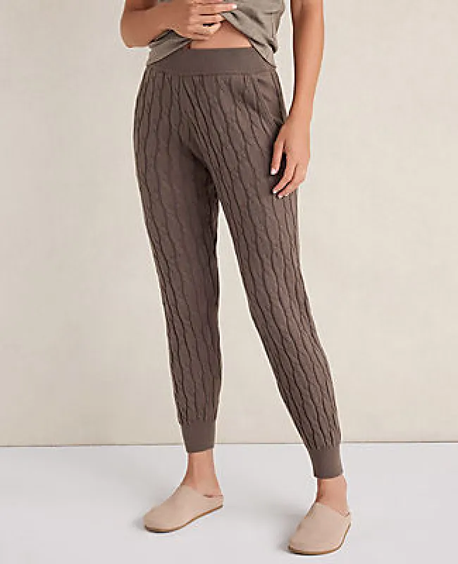 Ann Taylor Haven Well Within Organic Cotton Cashmere Cable Joggers sold by Ann Taylor
