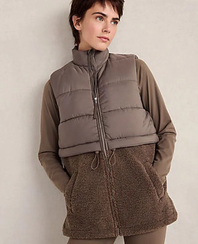 Ann Taylor Haven Well Within Sherpa Puffer Vest sold by Ann Taylor