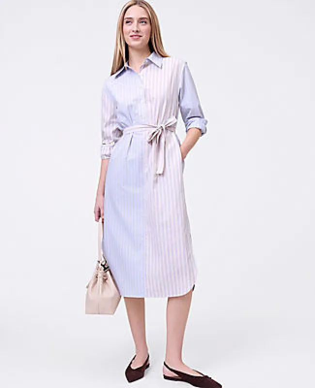 Ann Taylor Weekend Collection Striped Midi Shirtdress sold by Ann Taylor