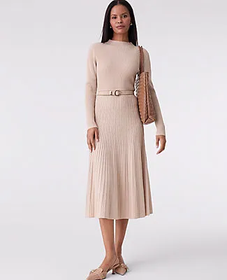 Ann Taylor Petite Ribbed Mock Neck Sweater Dress sold by Ann Taylor product image thumbnail 3