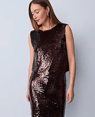 Ann Taylor Studio Collection Sequin Trimmed Shell Top sold by Ann Taylor
