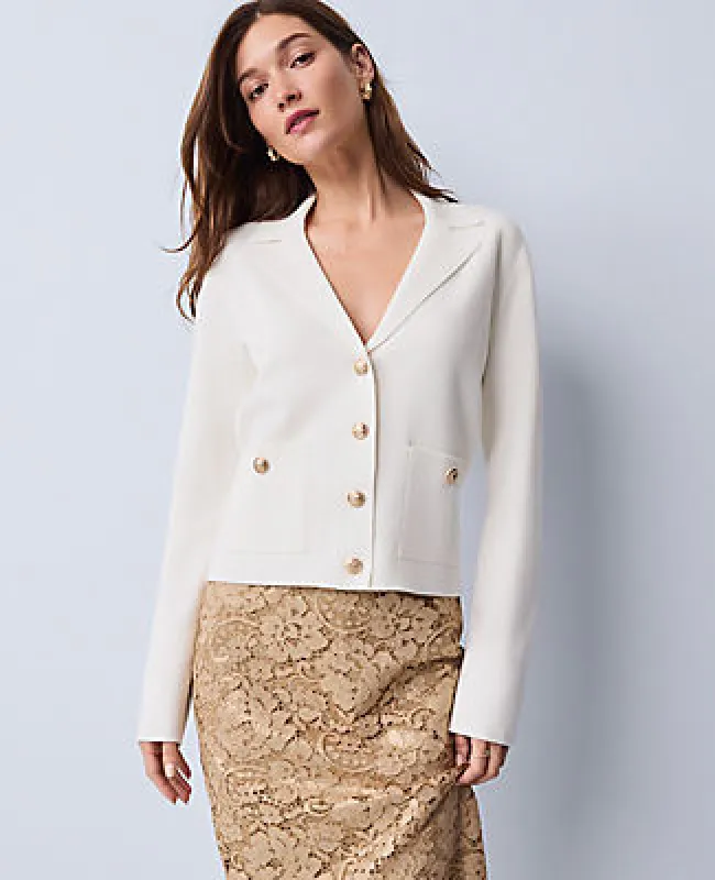 Ann Taylor Collared Sweater Jacket sold by Ann Taylor