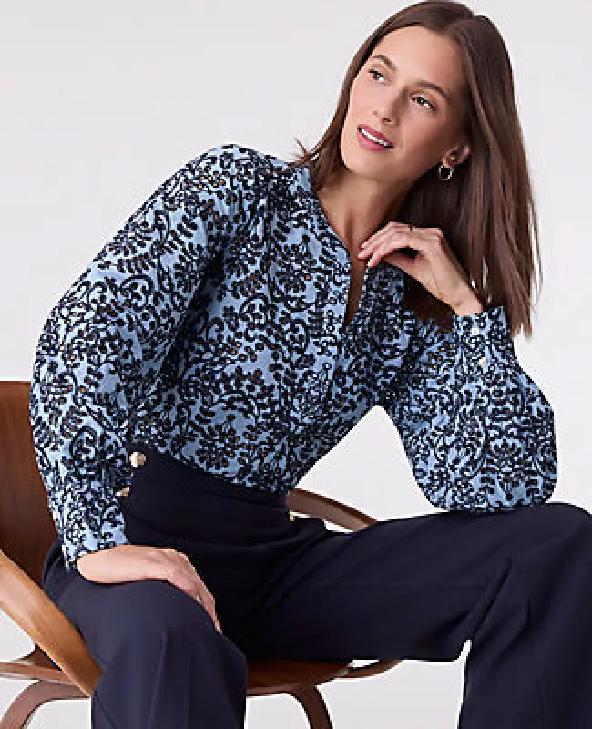Ann Taylor Petite Embroidered Floral Blouse sold by Ann Taylor