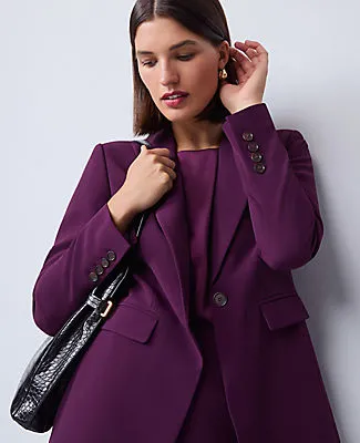 Ann Taylor The Petite Fitted Long Blazer in Fluid Crepe sold by Ann Taylor product image thumbnail 3