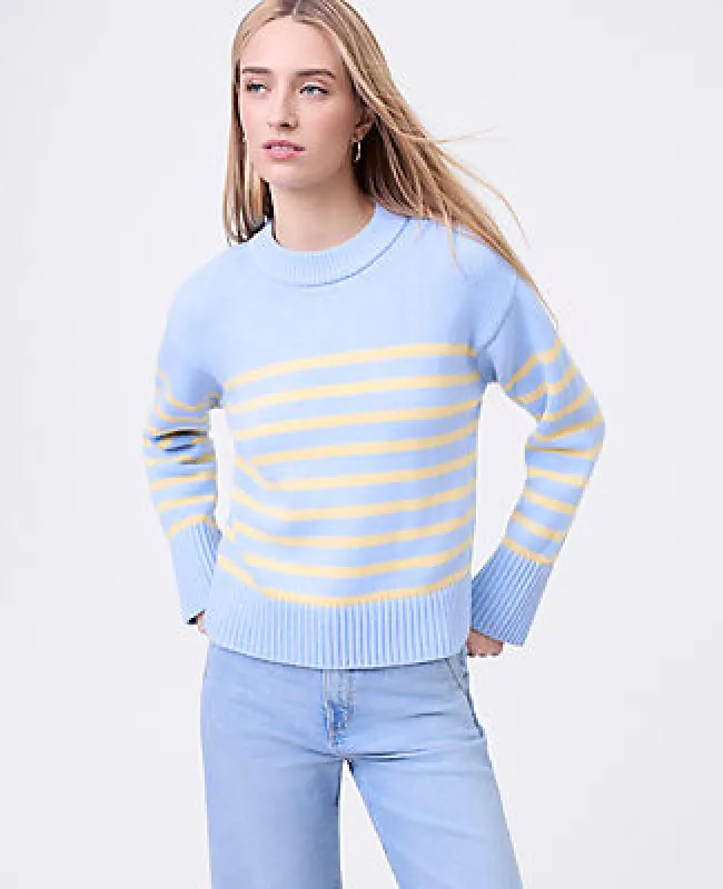 Ann Taylor Weekend Collection Striped Crew Neck Sweater sold by Ann Taylor