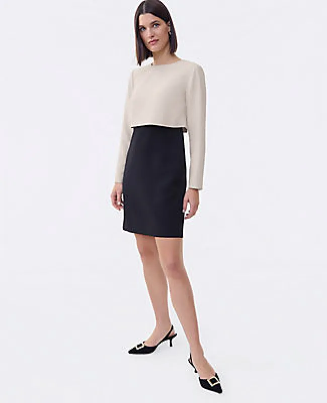 Ann Taylor Colorblock Crew Neck Shift Dress made by Ann Taylor