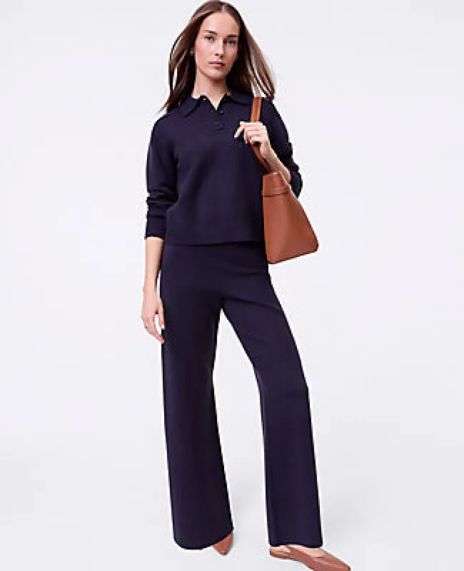 Ann Taylor Weekend Collection Pull-On Wide-Leg Sweater Pant sold by Ann Taylor