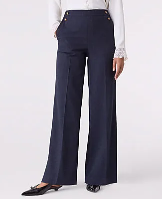 Ann Taylor The Petite Everyday Sailor Wide-Leg Pant in Faux Denim sold by Ann Taylor product image thumbnail 2