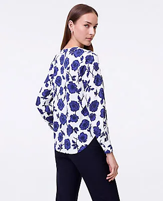 Ann Taylor Floral Mixed Media Pleat Front Top sold by Ann Taylor product image thumbnail 2