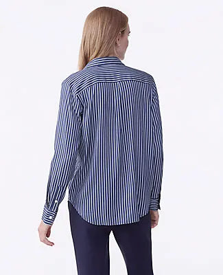 Ann Taylor Striped Relaxed Perfect Shirt sold by Ann Taylor product image thumbnail 2
