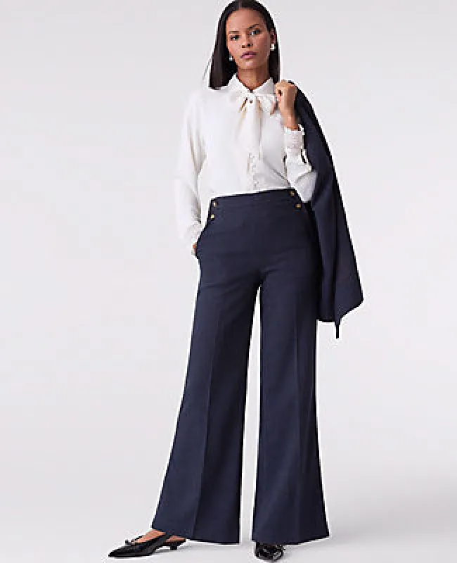 Ann Taylor The Everyday Sailor Wide-Leg Pant in Denim sold by Ann Taylor