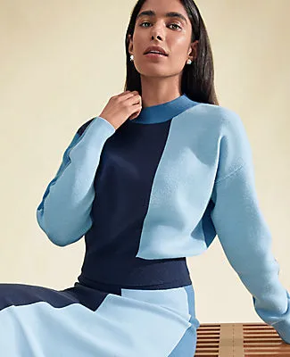 Ann Taylor Petite Colorblock Crew Neck Sweater sold by Ann Taylor product image thumbnail 4