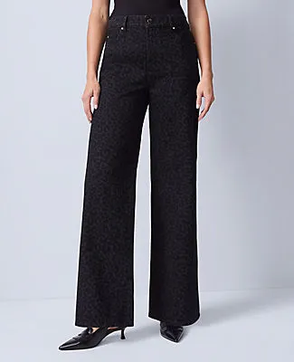 Ann Taylor The Petite Wide-Leg Jean in Animal Print sold by Ann Taylor product image thumbnail 2