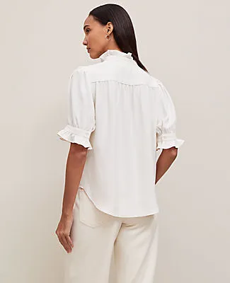 Ann Taylor Petite Ruffle Collar Shirt sold by Ann Taylor product image thumbnail 2