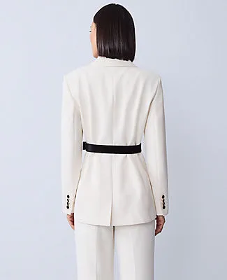 Ann Taylor The Petite Belted Fitted Long Blazer in Crepe sold by Ann Taylor product image thumbnail 2