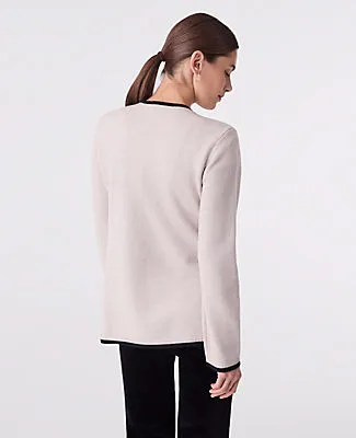 Ann Taylor Contrast Trim Sweater Jacket sold by Ann Taylor product image thumbnail 2