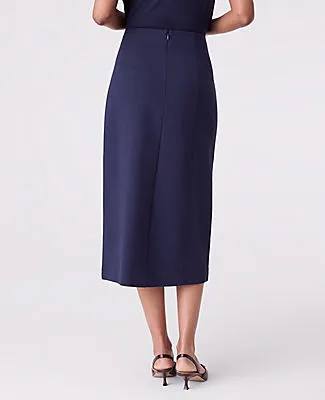 Ann Taylor Petite Ponte Button Wrap Midi Skirt sold by Ann Taylor product image thumbnail 3