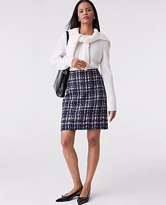 Ann Taylor Plaid Tweed A-Line Skirt sold by Ann Taylor