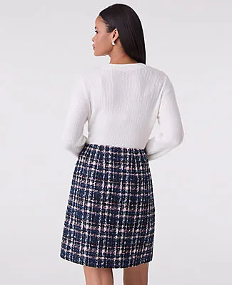 Ann Taylor Plaid Tweed A-Line Skirt sold by Ann Taylor product image thumbnail 3