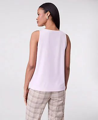 Ann Taylor Mixed Media V-Neck Shell Top sold by Ann Taylor product image thumbnail 2