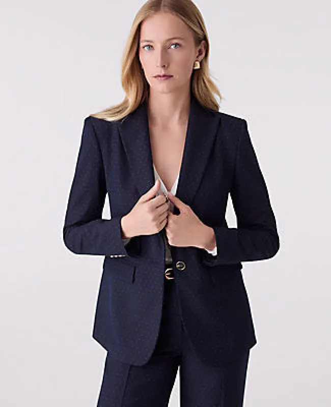 Ann Taylor The Petite Dotted Long Blazer sold by Ann Taylor