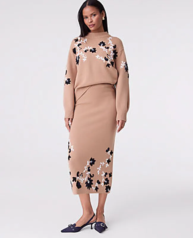 Ann Taylor Petite Floral Jacquard Sweater Skirt sold by Ann Taylor