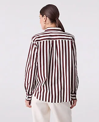 Ann Taylor Petite Striped Relaxed Perfect Shirt sold by Ann Taylor product image thumbnail 2