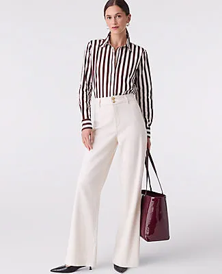 Ann Taylor Petite Striped Relaxed Perfect Shirt sold by Ann Taylor product image thumbnail 3