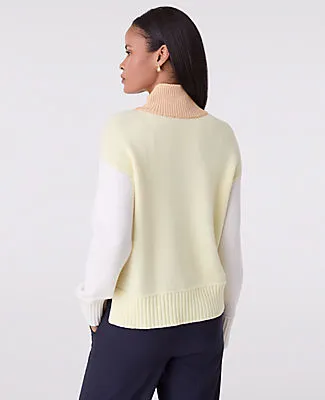 Ann Taylor Colorblock Mock Neck Sweater sold by Ann Taylor product image thumbnail 2