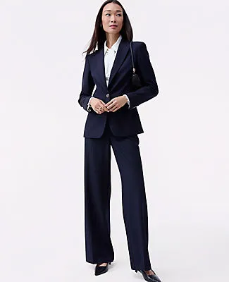 Ann Taylor The Petite Dotted Wide-Leg Flare Trouser sold by Ann Taylor product image thumbnail 4