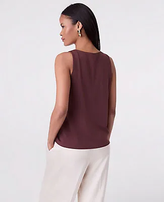 Ann Taylor Mixed Media V-Neck Shell Top sold by Ann Taylor product image thumbnail 2