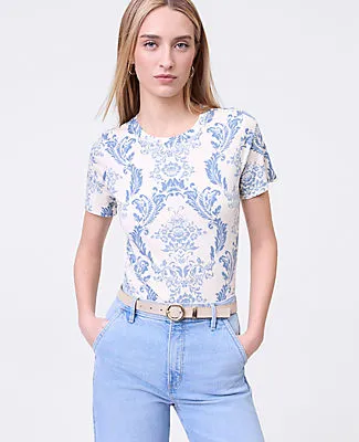 Ann Taylor Weekend Collection Floral Crew Neck Tee sold by Ann Taylor