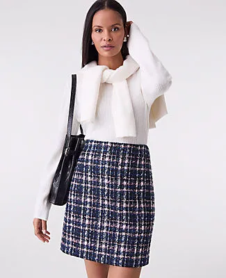 Ann Taylor Petite Plaid Tweed A-Line Skirt sold by Ann Taylor product image thumbnail 2