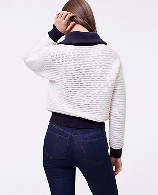 Ann Taylor Weekend Collection Striped Half-Zip Sweater sold by Ann Taylor product image thumbnail 2
