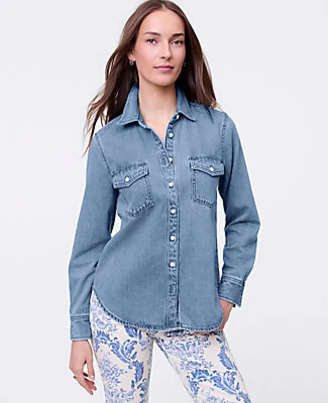 Ann Taylor Weekend Collection Denim Pocket Shirt sold by Ann Taylor