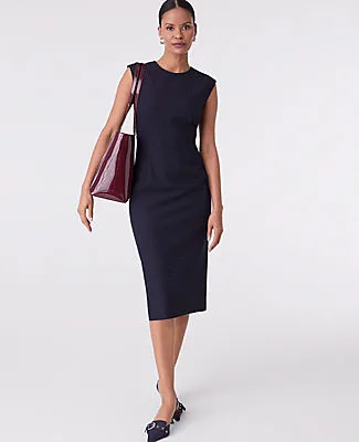 Ann Taylor The Petite Dotted Crew Neck Sheath Dress sold by Ann Taylor