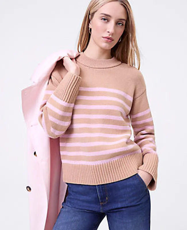 Ann Taylor Weekend Collection Striped Crew Neck Sweater sold by Ann Taylor