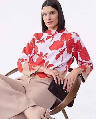 Ann Taylor Floral Jacquard Sweater sold by Ann Taylor product image thumbnail 3