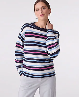 Ann Taylor Petite Striped Crew Neck Sweater sold by Ann Taylor product image thumbnail 3